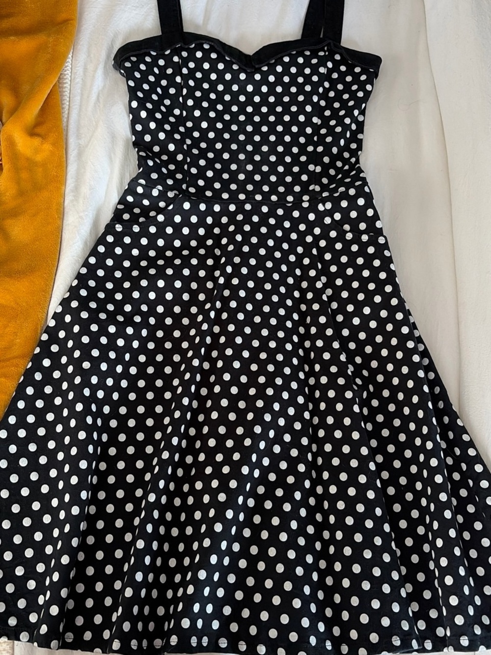 Black & White Polka Dot Fit-and-Flare Dress